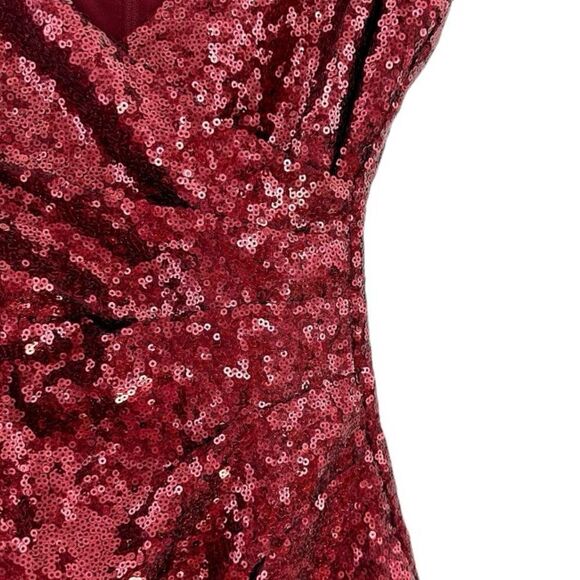 B. Smart Ruby Red Sequins Dress Size 3 - Picture 3 of 5